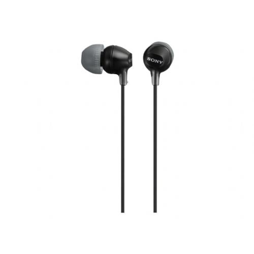 Slušalke v uho SONY MDR-EX15LP, serija EX, žične, 3,5 mm priključek, črne.