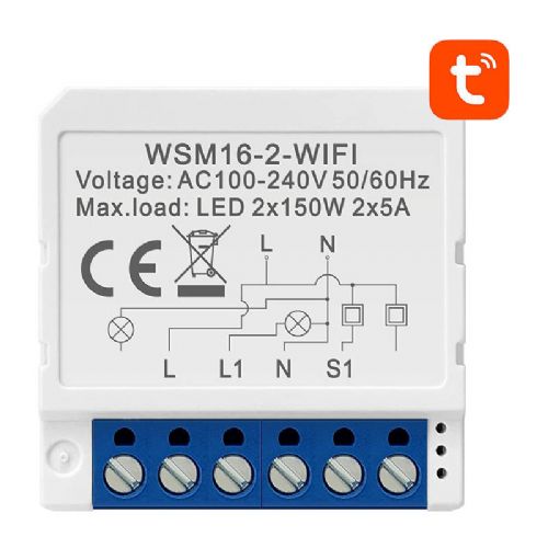 Pametni stikalni modul WiFi Avatto WSM16-W2 TUYA