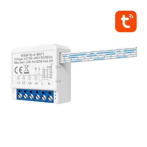 Pametni stikalni modul WiFi Avatto WSM16-W4 TUYA