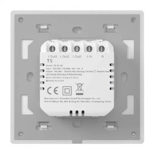 Pametno Wi-Fi stensko stikalo na dotik Sonoff TX T5 4C (4-kanalno)