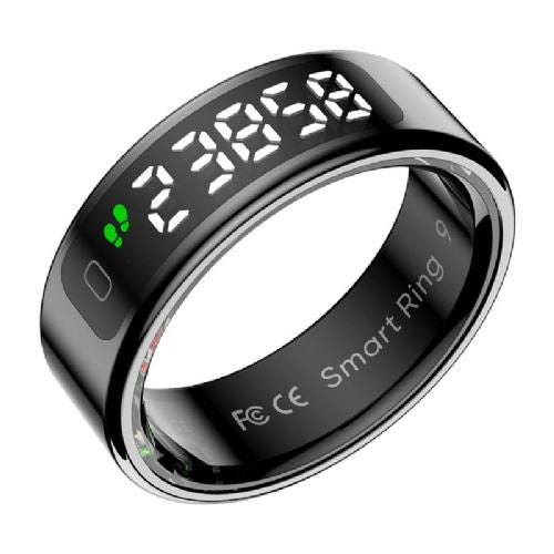 Colmi R12 Smart Ring 17.9 mm black, LED display, heart rate, SpO₂, water resistance, gesture control (OPEN PACKAGING)