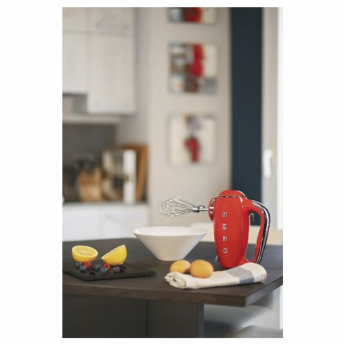 Smeg HMF01RDEU hand blender retro design, 9 speeds, turbo button, built-in display, 250 W, red