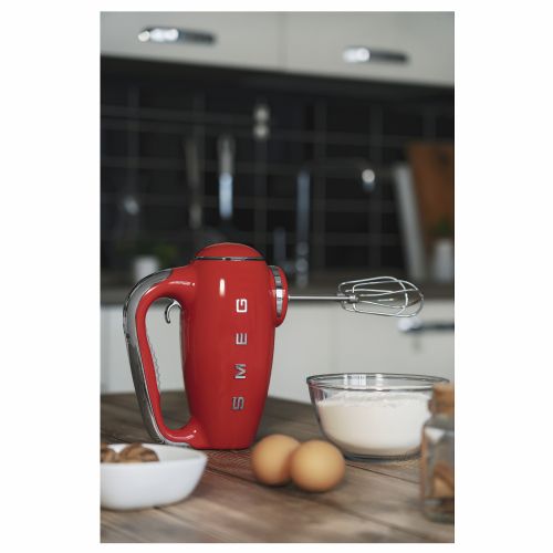Smeg HMF01RDEU hand blender retro design, 9 speeds, turbo button, built-in display, 250 W, red