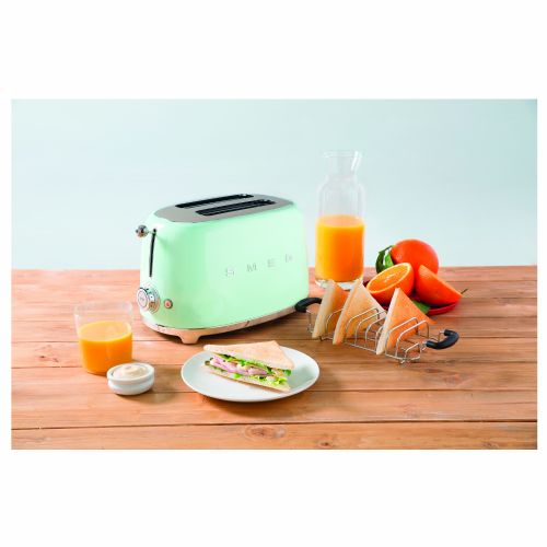 Toaster Smeg TSF01PGEU 2 reži, 950 W, nastavljiva stopnja zapečenosti, funkcija odmrzovanja, pastelno zelen