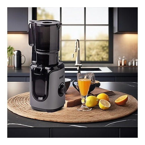 Unold Slow Juicer Sam, 200 W, 1-liter juice container, silver/black