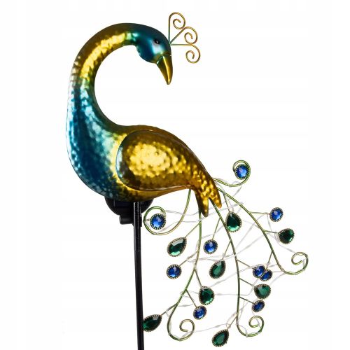 Solar decorative 40 LED RGB garden lamp peacock