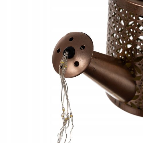 Solar decorative 60 LED warm white garden light watering can