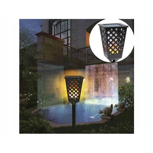 Solar garden floor LED lamp with burning tribe effect 107cm