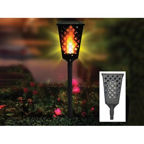 Solar garden floor LED lamp with burning tribe effect 107cm