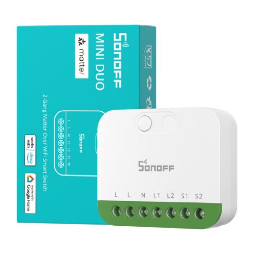 Pametno stikalo Sonoff MINI-2GS Matter, dvokanalno, Wi-Fi, 16 A, mini modul