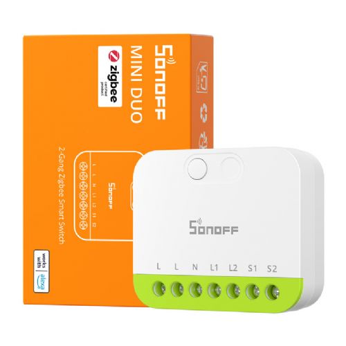 Pametno stikalo Sonoff MINI-ZB2GS, ZigBee 3.0, dvokanalno, 16 A, mini modul