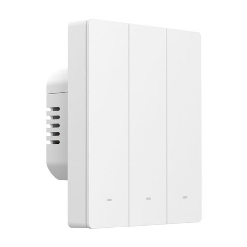 Pametno stensko stikalo Sonoff ZBM5-3C-80W, 3-kanalno, na dotik, Zigbee 3.0, združljivo z Alexa/Google Home, bele barve