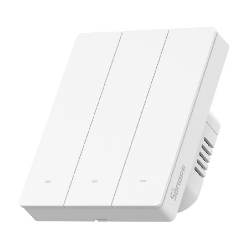 Pametno stensko stikalo Sonoff ZBM5-3C-80W, 3-kanalno, na dotik, Zigbee 3.0, združljivo z Alexa/Google Home, bele barve