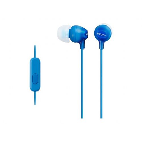 SONY MDR-EX15AP EX Series earphones with mic in-ear wired 3.5 mm jack blue