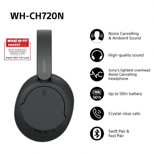Slušalke Sony WH-CH720NB Črne barve