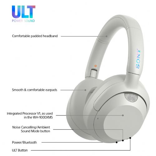 Sony WH-ULT900N brezžične naglavne slušalke bele barve
