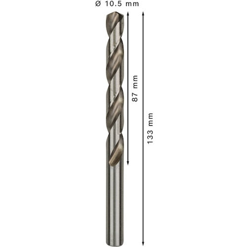 Bosch PRO Metal HSS-G twist drill bits, Ø 10.5 mm (5 pieces, working length 87 mm)