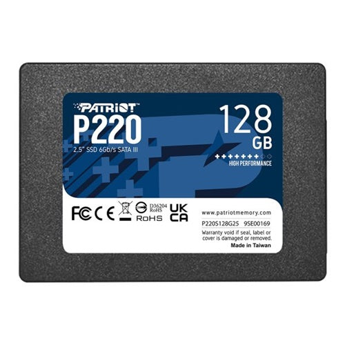 SSD Patriot P220 128GB, SATA III 6 Gb/s, 2,5", črna