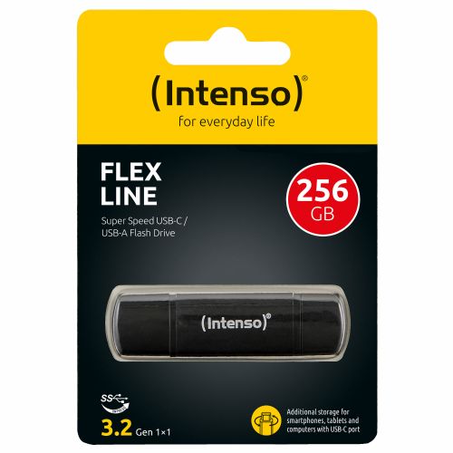 USB ključek Intenso Flex Line 256 GB (črn, USB-C in USB-A) 9821321324