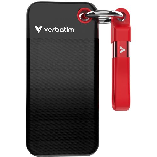 STICK S 2TB Verbatim Pocket SSD USB 3.2 črne/rdeče barve za maloprodajo