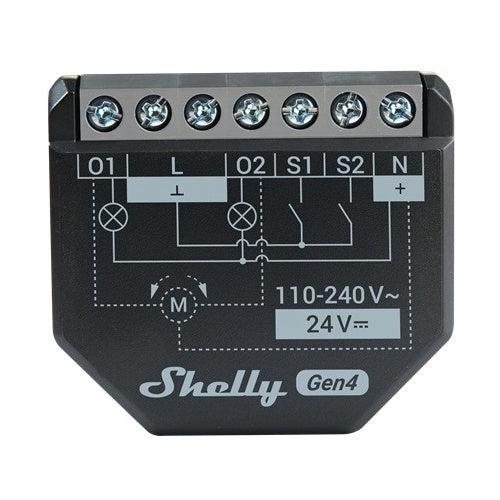 Shelly 2PM Gen4 Switch (Black, 2 Pieces)