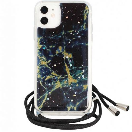 Storm silicone case with lanyard for iPhone 12 / 12 Pro - black