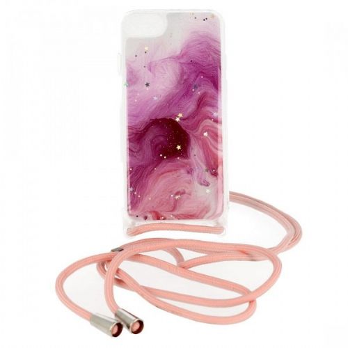 Storm silicone case with lanyard for iPhone 12 / 12 Pro - pink
