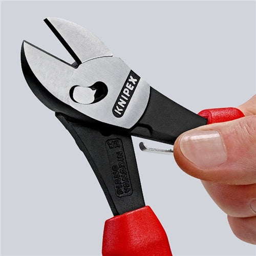 Knipex TwinForce side-cutting pliers (red/blue, 7372180F, with opening spring)