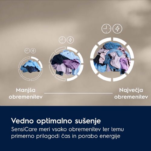 Sušilni stroj Electrolux EW6D28WE, toplotna črpalka, 8 kg, GentleCare 600, EasyClean filter