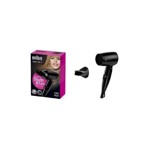 Sušilnik za lase Braun Satin Hair 1 Style&Go HD130, črna