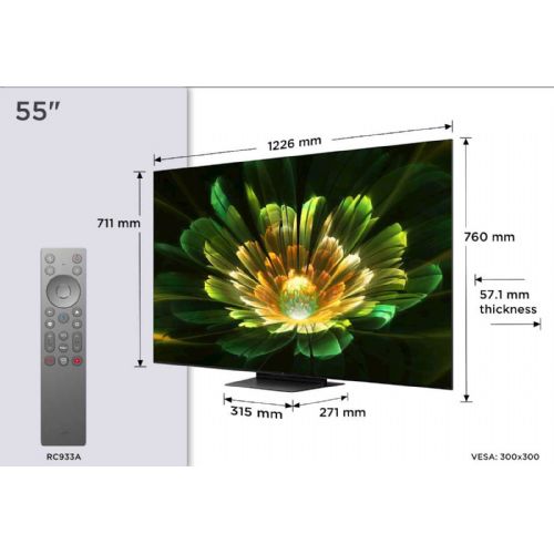 Televizor TCL 55C79K 139 cm (55''), 3840 x 2160 (4K UHD), QD-Mini LED HDR PREMIUM, Google TV, 144Hz, Ozvočeno z Bang & Olufsen 55C79K