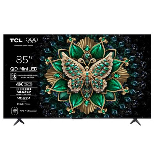 Televizor TCL 85C61K 215 cm (85''), 3840x2160 (4K UHD), Mini LED QLED, Google TV, 144Hz, Onkyo zvok z Dolby Atmos 85C61K