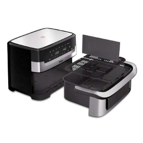 Cvrtnik na vroč zrak Tefal Dual Flex EY922DE0, 9 L, 2700 W, digitalni zaslon, črno-siv