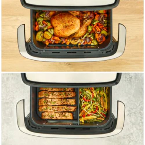 Cvrtnik na vroč zrak Tefal Dual Flex EY922DE0, 9 L, 2700 W, digitalni zaslon, črno-siv