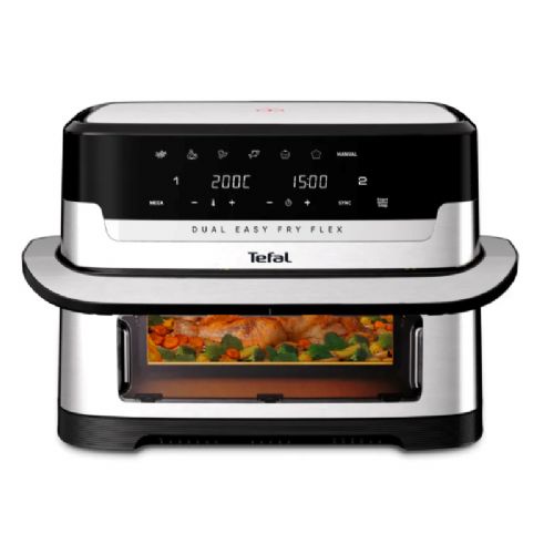 Tefal Dual Flex EY922DE0 hot air fryer, 9 L, 2700 W, digital display, black-gray
