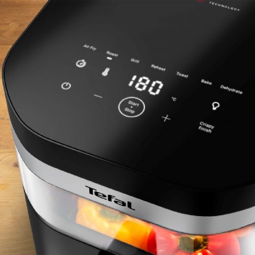 Cvrtnik na vroč zrak Tefal Easy Fry Infrared EY8328E0, 7 l, 2180 W, infrardeča tehnologija, črne barve