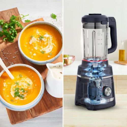 Tefal Blendforce Cook BL5768F0 blender with heater, 1000 W, 1.5 l, 5 programs, glass jug, black