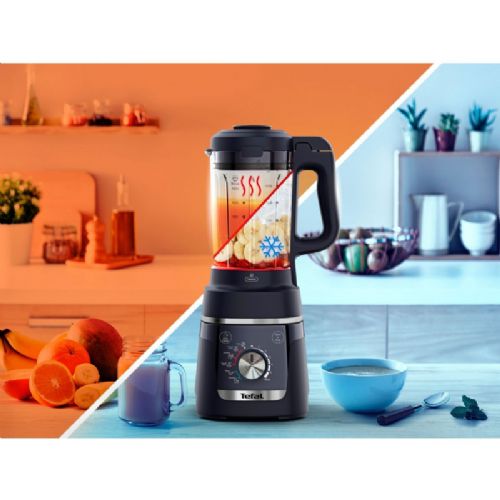 Tefal Blendforce Cook BL5768F0 blender with heater, 1000 W, 1.5 l, 5 programs, glass jug, black