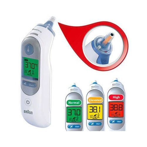 Braun IRT6520 ThermoScan 7 thermometer, ear, LED display, white, memory function, suitable for newborns