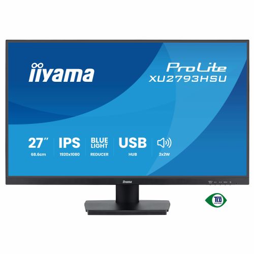 Monitor Iiyama ProLite XU2793HSU TFT, 68,6 cm (27"), 1080 x 1920, FHD, 16:9, IPS, 300 cd/m2, 1 ms, črna