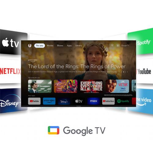 TV receiver THOMSON 43QG7C04 QLED Pro, 109cm (43"), 4K UHD, Google TV, 144Hz, WiFi, Bluetooth, HDR10, Dolby Atmos, Dolby Vision, Google Assistant, Chromecast, rotating stand, smart remote