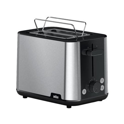 Toaster Braun PurShine HT 1510 BK, 900 W, za 2 rezini toasta, nerjaveče jeklo/črna