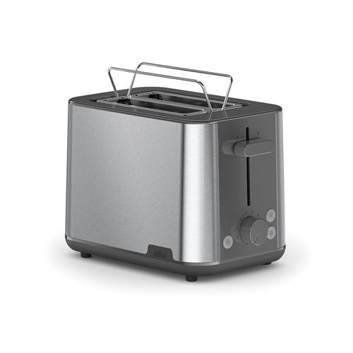 Toaster Braun PurShine HT 1510 GY, 900 W, za 2 toasta, siva/nerjaveče jeklo