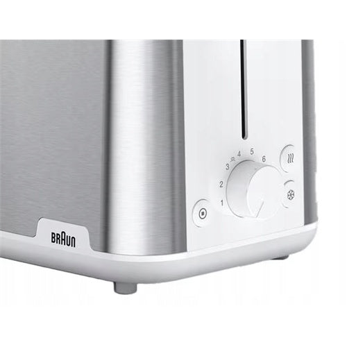 Toaster Braun PurShine HT 1510 WH, 900 W, za 2 rezini toasta, nerjaveče jeklo/bela