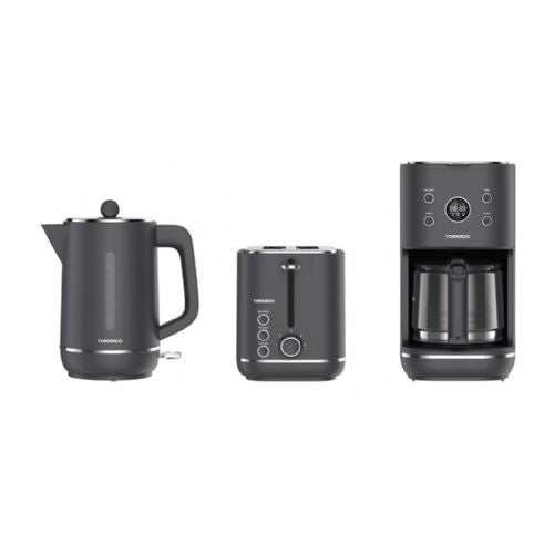 Tornado TKE-01328-GS water kettle, 1.7 l, 1850–2200 W, stainless steel, retro design