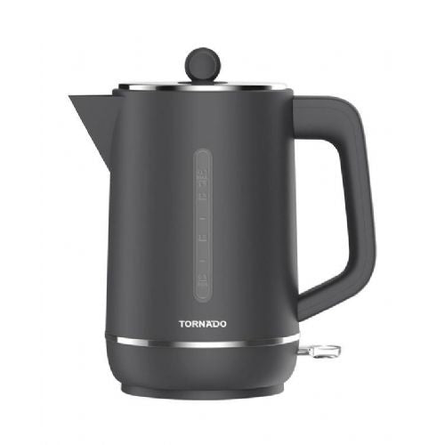Tornado TKE-01328-GS water kettle, 1.7 l, 1850–2200 W, stainless steel, retro design