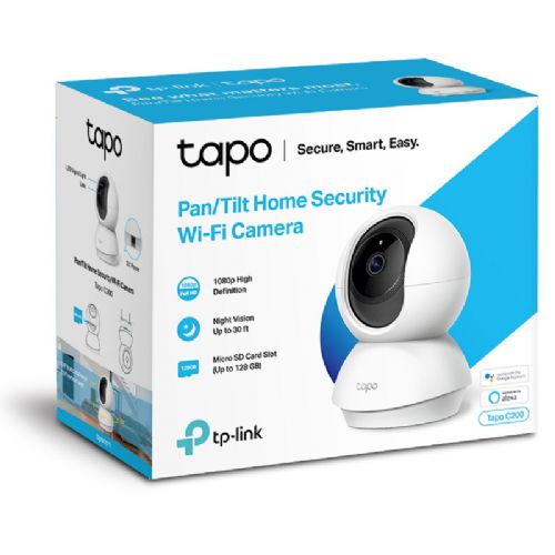 TP-Link Tapo C200 surveillance camera, day/night, pan/tilt, FHD, Wi-Fi, white