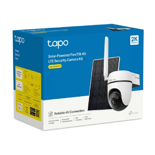 TP-LINK Tapo C615G KIT LTE 2K 3MP zunanja brezžična baterijska solarni panel bela nadzorna kamera