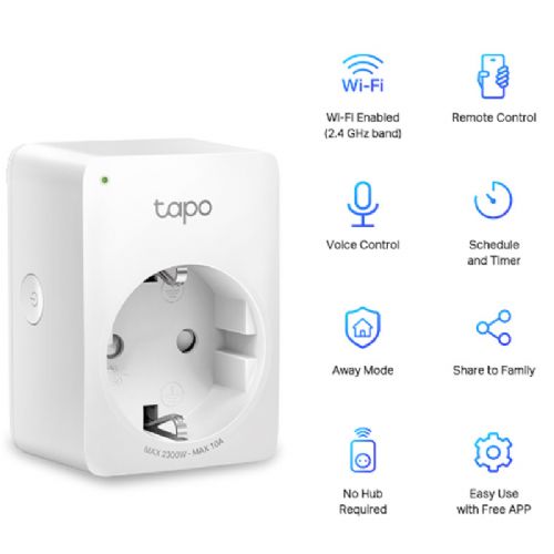 Pametna vtičnica TP-Link Tapo P100 Mini Smart Wi-Fi, 4 kosi, bela