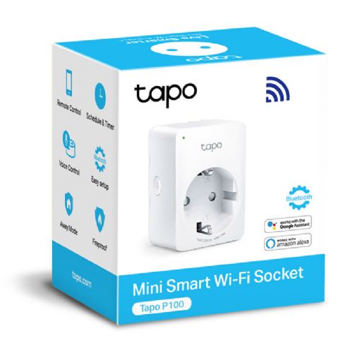 Pametna vtičnica TP-Link Tapo P100 Mini Smart, Wi-Fi, bela